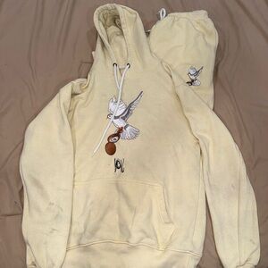 Yellow Hoodie and Sweatpants Set